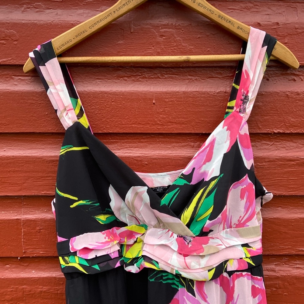 Ann Taylor Floral Chiffon Fully Lined Empire Waist Maxi Dress Women's Size 12P - Picture 2 of 8